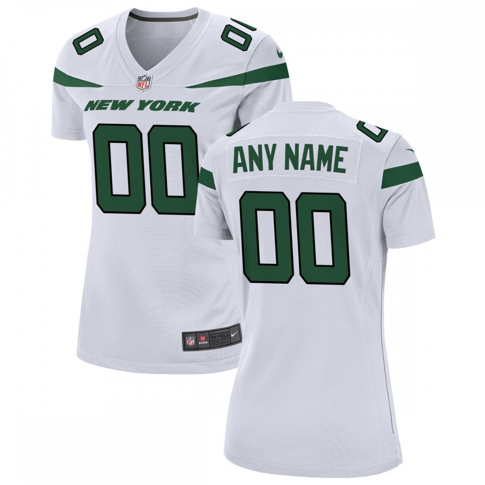 New York Jets Nike Women's Custom Game Jersey - White-GridironStore